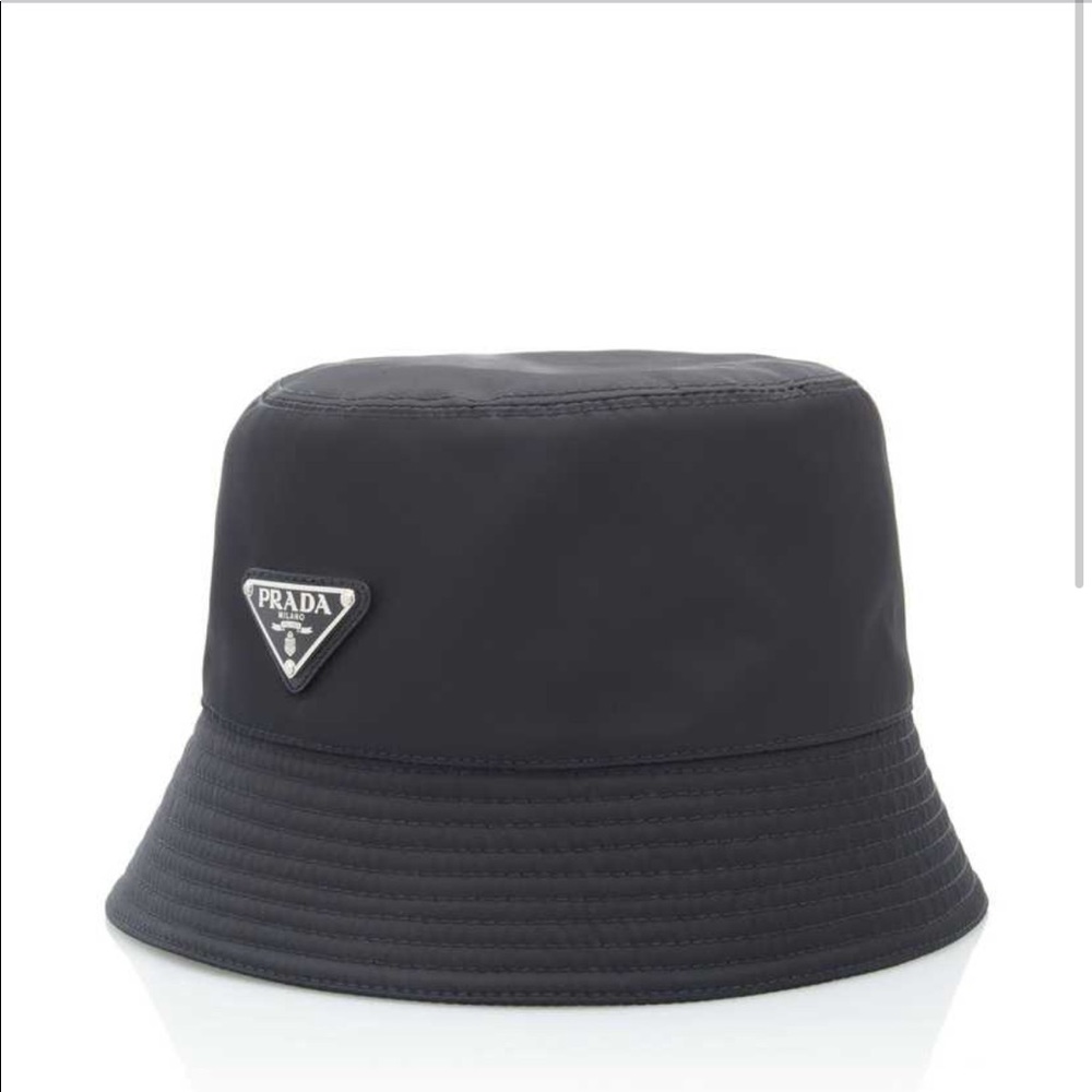 PRADA Logo-Embellished Shell Bucket Hat - worn once